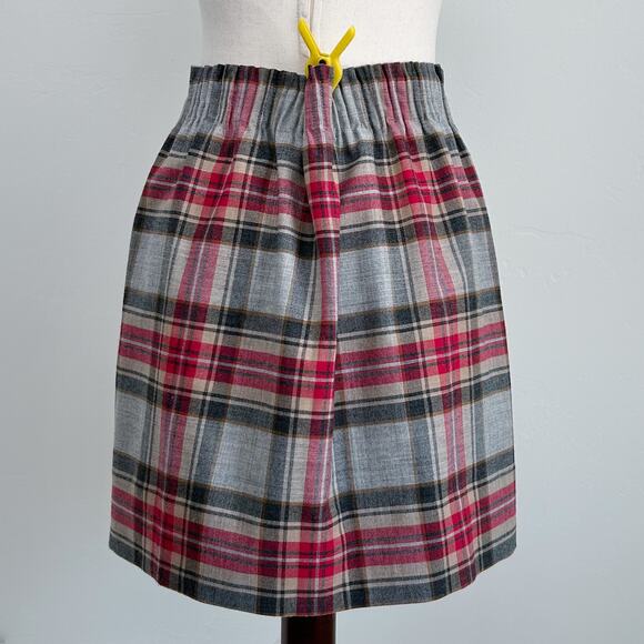 J. Crew Red Plaid Wool Blend Mini Skirt - Picture 4 of 6